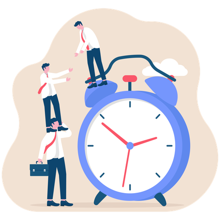 Employees working on business deadlines  Illustration