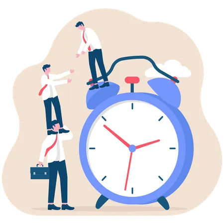 Employees working on business deadlines  Illustration