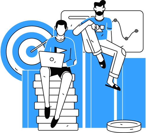 Employees working on business opportunities  Illustration