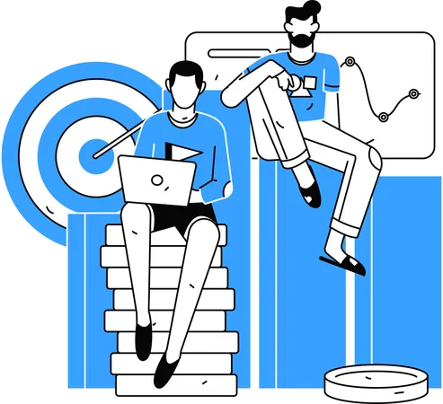 Employees working on business opportunities  Illustration