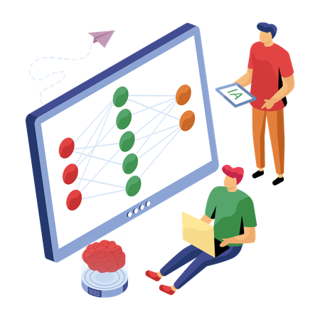 Employees working on business workflows  Illustration