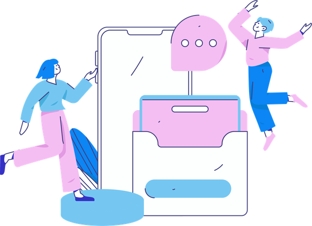 Employees working on Customer Referral scheme  Illustration