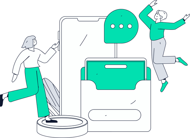 Employees working on Customer Referral scheme  Illustration