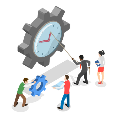 Employees working on deadlines  Illustration