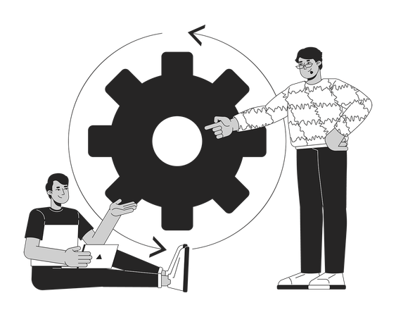 Employees working on Digital marketing strategy  Illustration