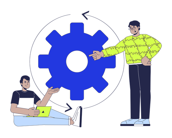 Employees working on Digital marketing strategy  Illustration