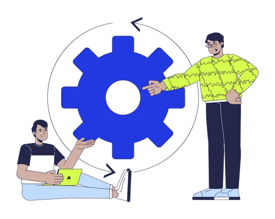 Employees working on Digital marketing strategy  Illustration