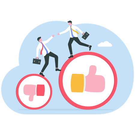 Employees working on improving services  Illustration