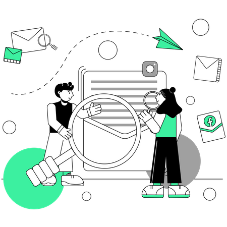 Employees working on marketing strategy  Illustration