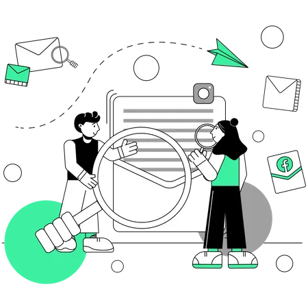 Employees working on marketing strategy  Illustration