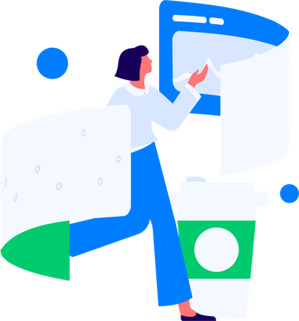 Employees working on web design  Illustration