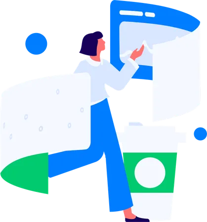 Employees working on web design  Illustration