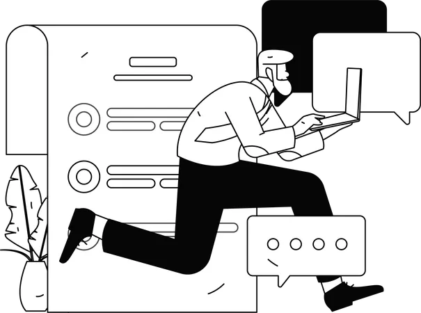 Employees working on web design  Illustration