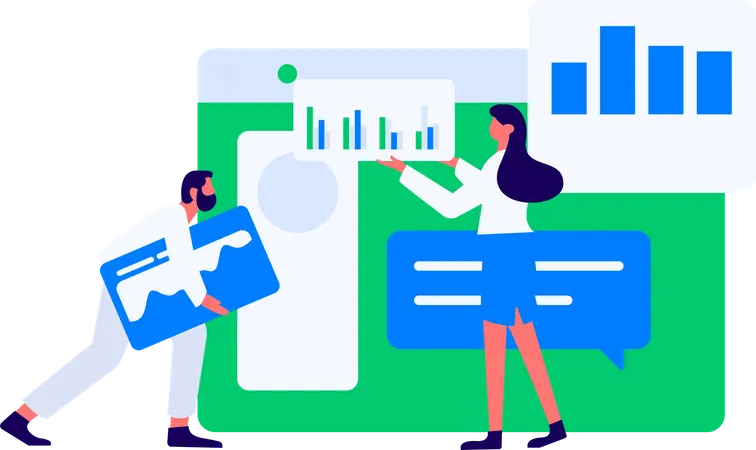 Employees working on web design  Illustration