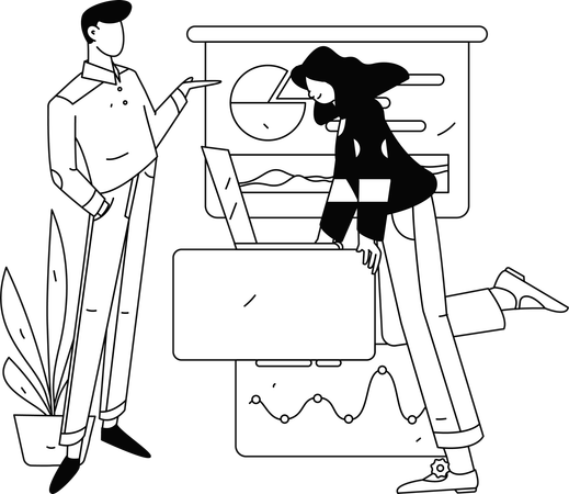 Employees working on web design  Illustration