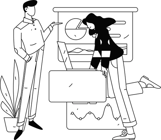 Employees working on web design  Illustration