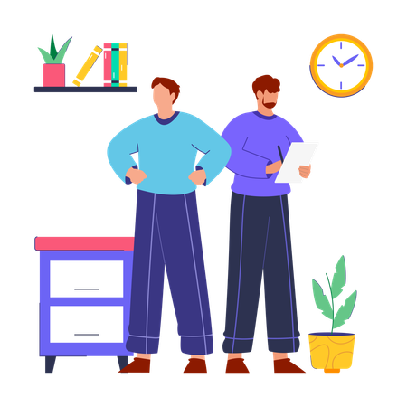 Employees working together  Illustration