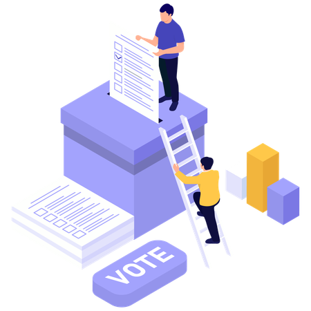 Employees works for Ballot Submission Process  Illustration
