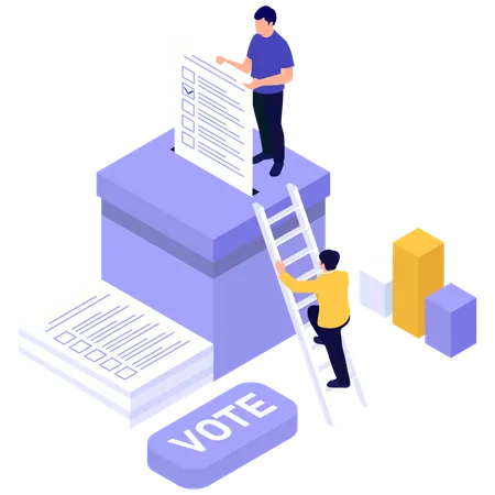 Employees works for Ballot Submission Process  Illustration