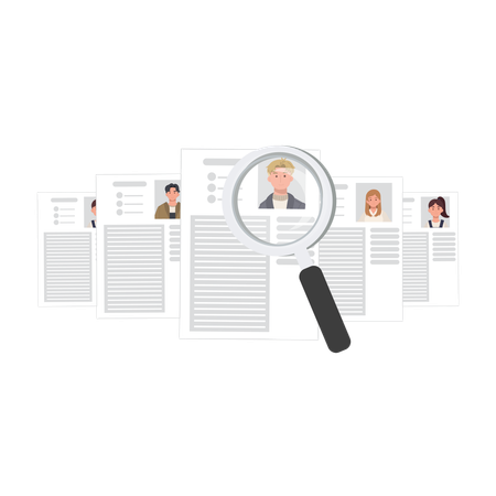 Employer Choosing Best Candidate for Corporate Hiring  Illustration