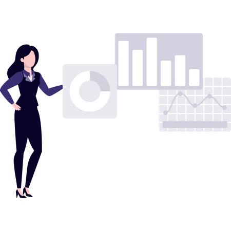 Employer doing statistical data analysis  Illustration