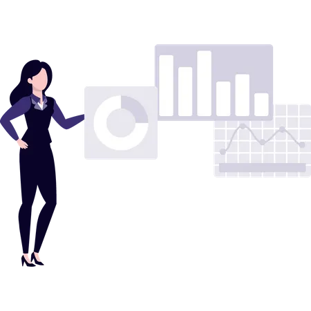 Employer doing statistical data analysis  Illustration