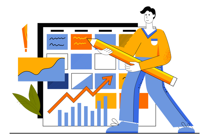 Employer Making Business Schedule  Illustration