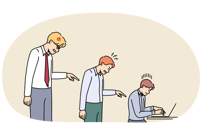 Employer scold subordinate at office job  Illustration