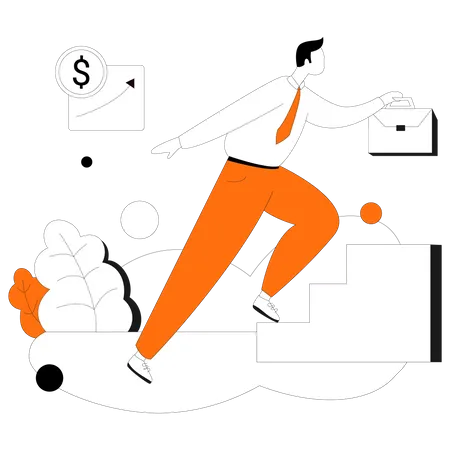 Employer working for business growth Illustration