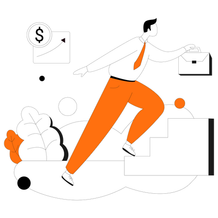 Employer working for business growth  Illustration