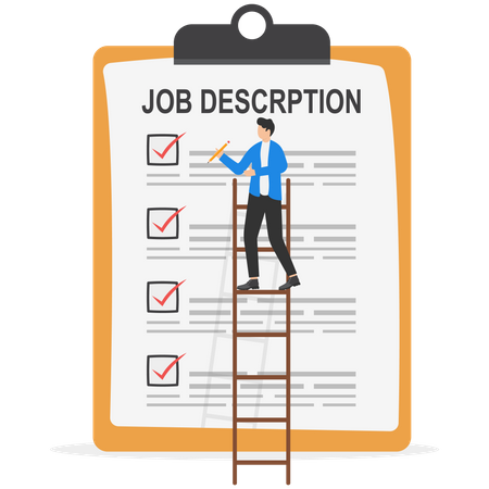 Employer writing job description document  Illustration