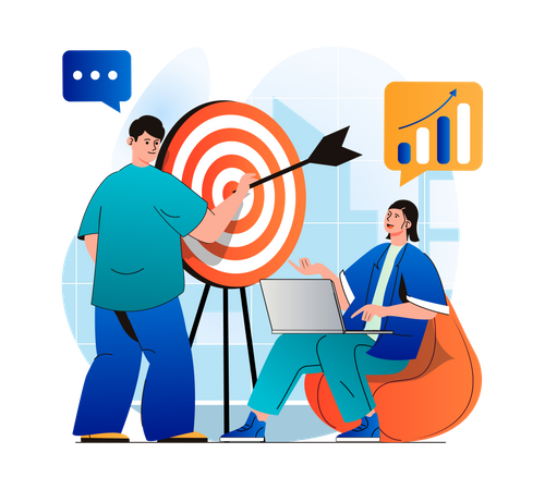 Employers discussing business strategy  Illustration