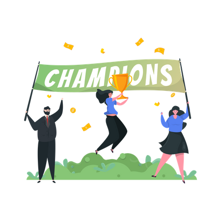 Get trophy champion celebration  Illustration