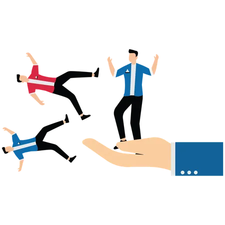 Les employés chutent sur le marché  Illustration