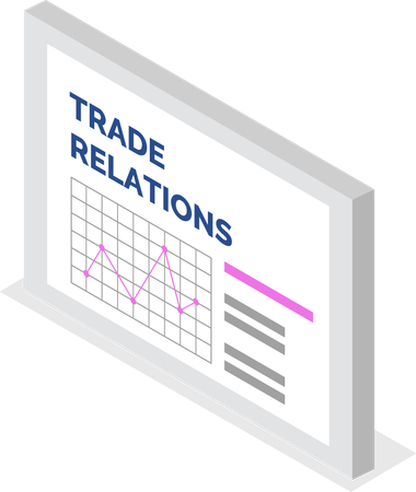 Employés consultant les données d'analyse des stocks commerciaux  Illustration