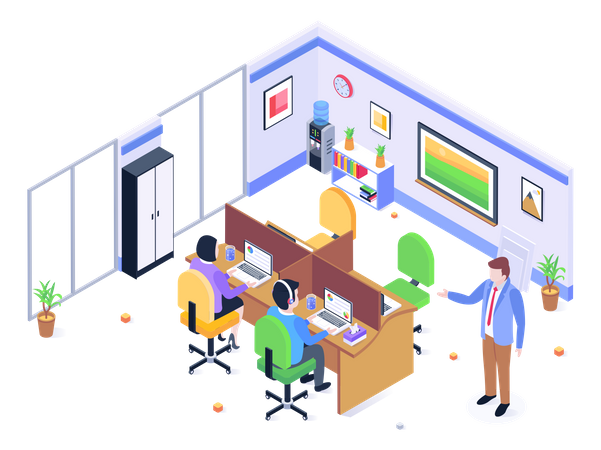 Employés de bureau  Illustration