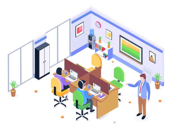 Employés de bureau  Illustration