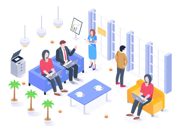 Employés de bureau  Illustration