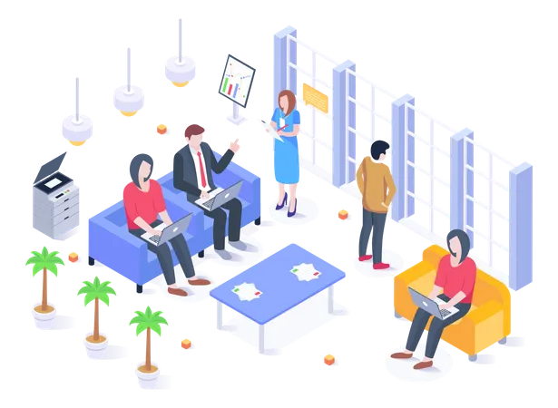 Employés de bureau  Illustration