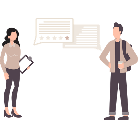 Employés d'entreprise discutant des notes  Illustration