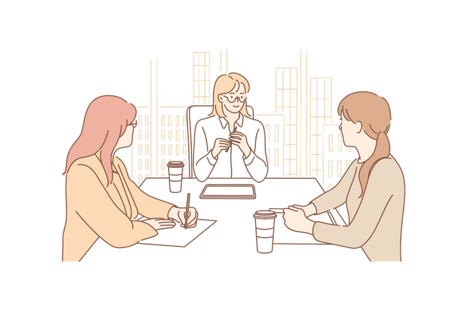 Employés en réunion  Illustration