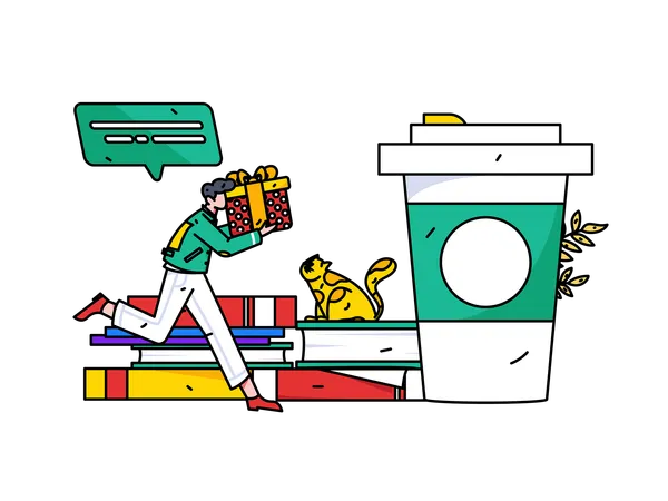 Employés prenant une pause-café  Illustration