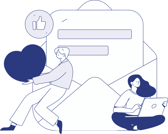 Employés effectuant une enquête de satisfaction client  Illustration