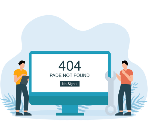 L'employé rencontre une erreur 404  Illustration