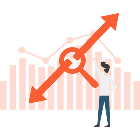 Employeur effectuant des analyses en ligne à l'aide du référencement  Illustration