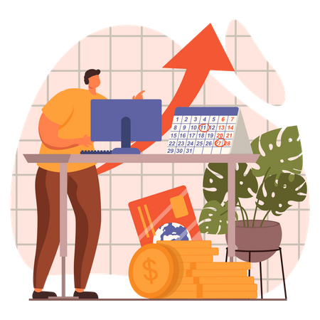Employeur faisant de la gestion de placements  Illustration