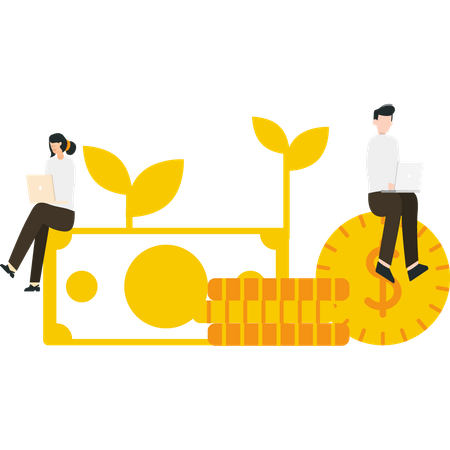 Employeurs faisant de la planification financière  Illustration