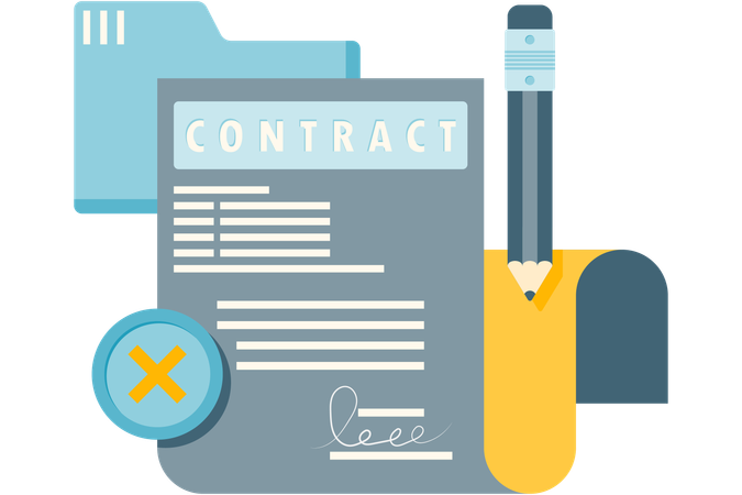 Employment contract cancelled  Illustration