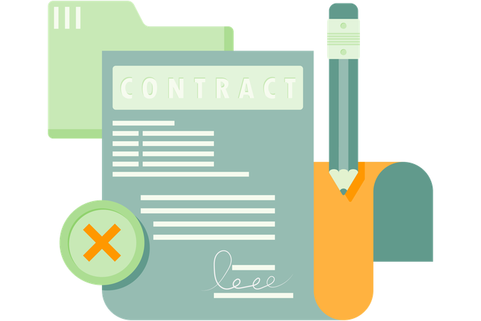 Employment contract cancelled  Illustration