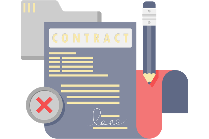 Employment contract cancelled  Illustration